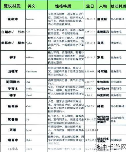 哈利波特手游深度解析,探索魔杖杖芯的奥秘