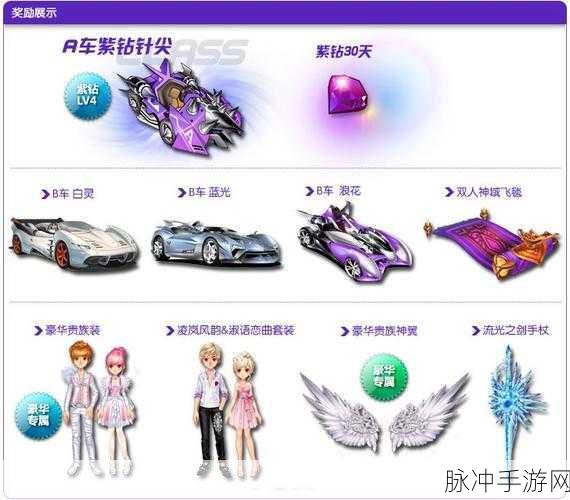 QQ飞车紫钻贵族尊享特权全解析