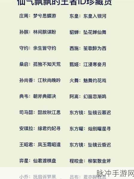不俗套的王者荣耀,探寻最撩人网名与好听游戏名的魅力攻略