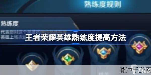 王者荣耀熟练度升级全攻略，手游公司视角的深度解析