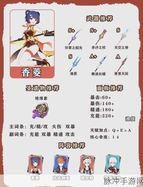 原神角色攻略，香菱前期圣遗物搭配指南