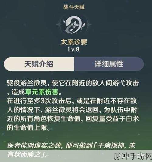 原神白术强度全面剖析,从角色技能到实战应用的深度探索