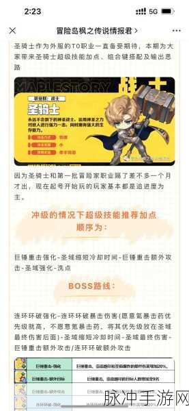 冒险岛2骑士技能加点与玩法深度解析
